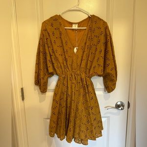 Mustard yellow lace dress size S